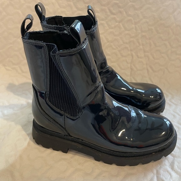 ZARA Chelsea Ankle Boots Black Combat Beatles Women’s Zippered Rubber Soles Goth - Picture 2 of 10